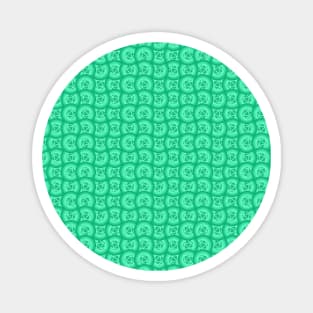 Retro Inspired D20 Circles Seamless Pattern - Aqua Green Magnet